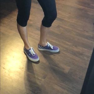 Purple checkered vans barely worn